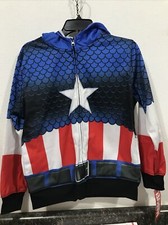 Marvel Classic Captain Boy  s Hoodie Size L 10/12 Multicolor TW-698 