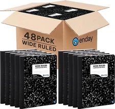 Composition Notebooks Bulk, Wide Ruled Writing Journals in Bulk, Marble Style Ha