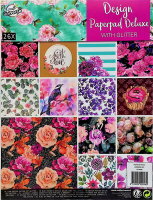 Design-Papier Deluxe mit Glitter-Design Paperpad Deluxe with Glitter 26 Blatt