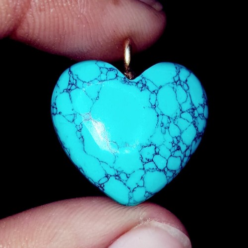Gemas de corte corazón opacas certificadas azul turquesa natural piedras preciosas sueltas de 11,72 quilates - Imagen 10 de 12