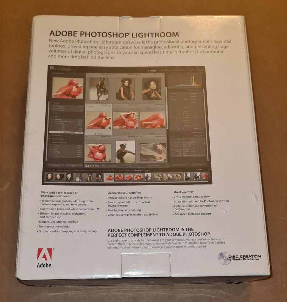 Sealed New Vtg Adobe Photoshop Lightroom Software Big Box CD Rom 2007 Photo Edit - Image 2 of 4
