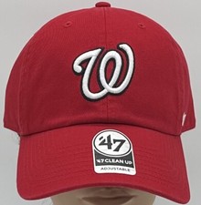 '47 Washington Nationals Clean Up Red/White Logo Adjustable Strap Hat  MSRP 30