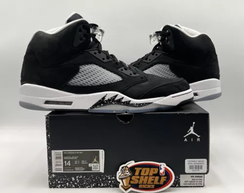 Nike Air Jordan Retro 5 Moonlight Oreo 2021 Größe 14 Authentic Basketball Schwarz 