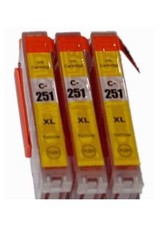 3 CLI-251XL Yellow Ink fit For Canon PIXMA MG5420 MG5422 MG5520