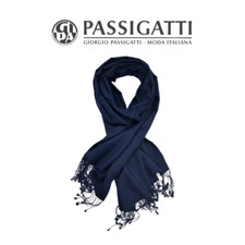 Pashmina Donna in Seta e Cashmere, Blu marino, 63732 Passigatti