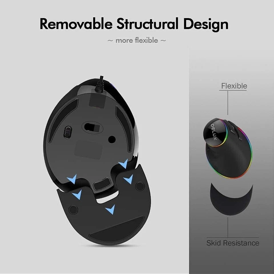 New Ergonomic Vertical Rgb Mouse 6 Buttons, 4000Dpi, and On-Board Software Gifts - Image 4 of 4