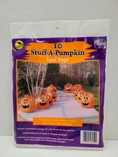 Vintage 2002 Sun Hill 10 Stuff-A- Pumpkin Leaf Bags 30” x 24” w/ Twist Ties