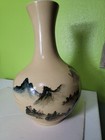 Grand vase chinois famille rose porcelaine (XXème siècle) asiatique peint main rare