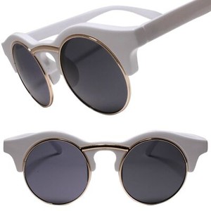 white half frame sunglasses