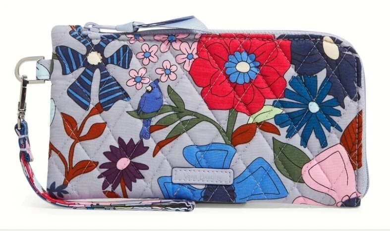 Vera Bradley RFID Tech Wristlet Clear Touch Screen Back Bengal Lily