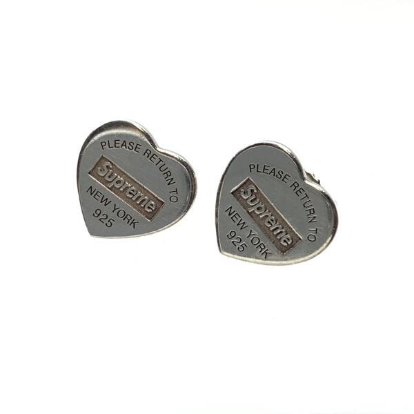 TIFFANY 925 Supreme Return To Heart Stud Earrings Silver Accessories Jewelry