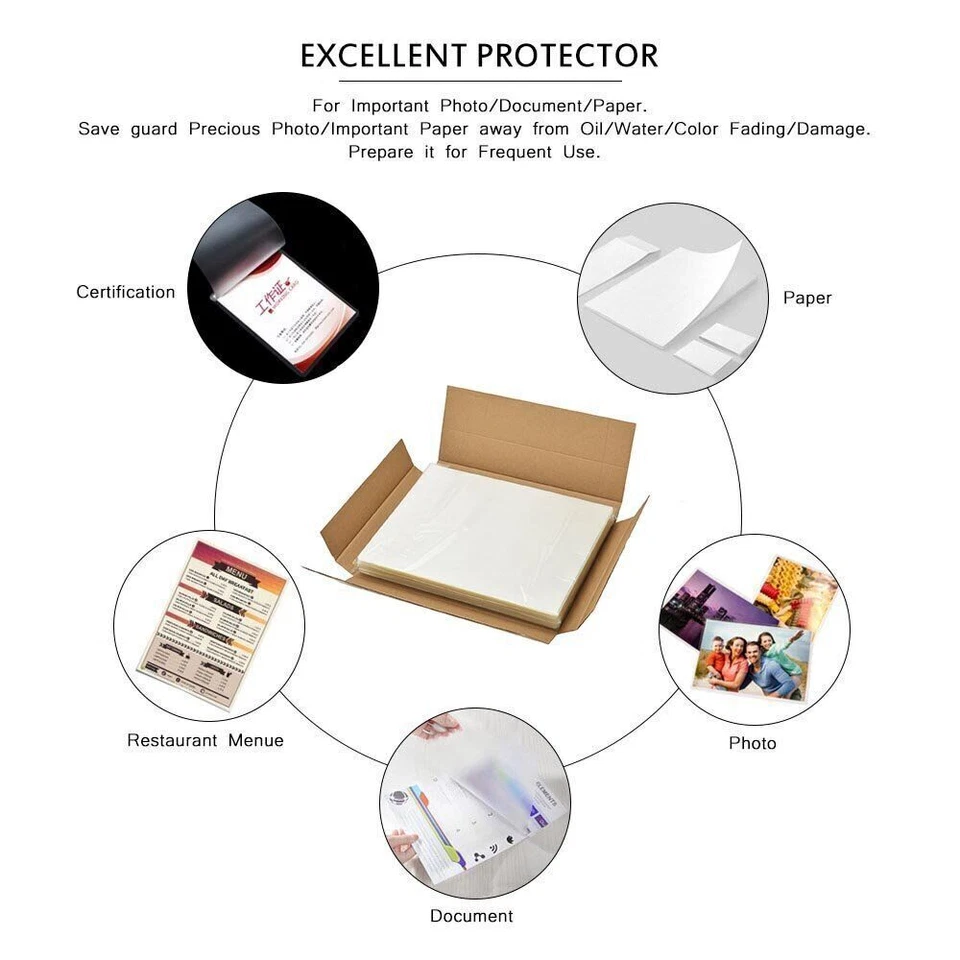 Bolsas de laminação térmica transparente 5 mil letras tamanho 9 x 11,5 folhas laminadoras - Imagem 4 de 4