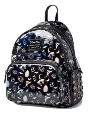 2021 Disney Parks Nightmare Before Christmas Holographic Loungefly Mini  Backpack