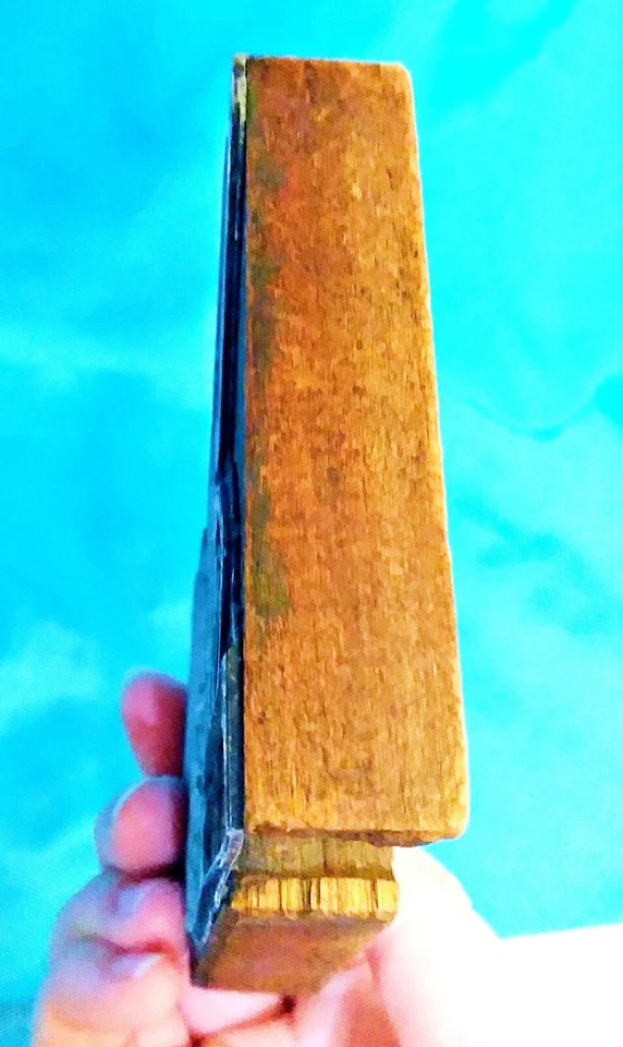 ETIQUETA DE DINERO - SELLO DE BLOQUE DE TELA ESTAMPADO DE MADERA ANTIGUO DISEÑO DE FORMA ÚNICA FINA Foto 4 de 4