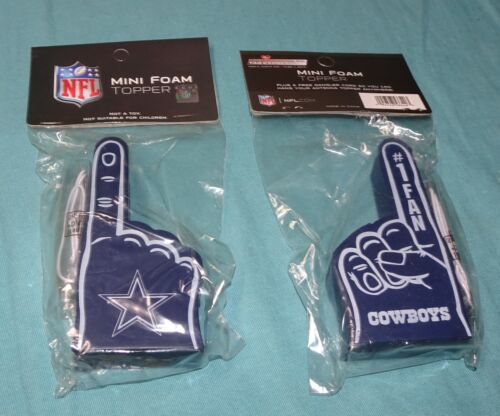 lot of 2 PIECE = NFL DALLAS COWBOYS = Mini Foam Finger Antenna Topper Ornament