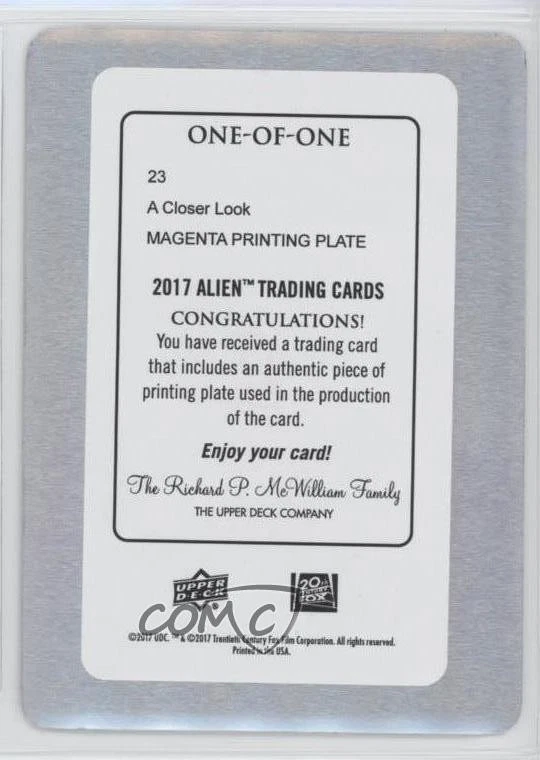 2017 Upper Deck Alien Movie Printing Plate Magenta Retro 1/1 A Closer Look n1u - Image 2 of 3