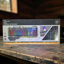 Realtree Bow GRLT1006 RGB Gaming Keyboard – Backlit w/ Detachable Wrist Rest NEW