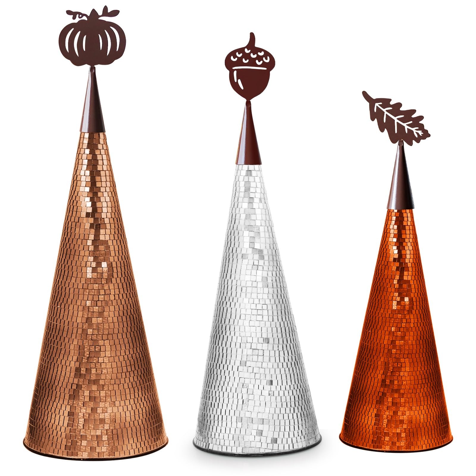 WDHODEC 3PCS Handmade Fall Halloween Table Decor Tree Centerpiece for Autumn Thanksgiving