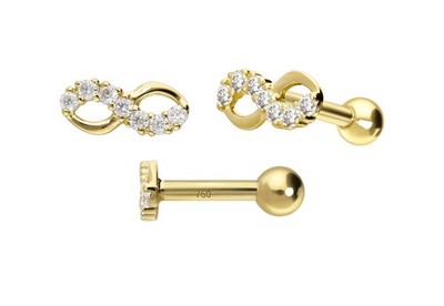 PIERCINGLINE  Piercing Barbells  Ohrpiercing  14K Gold Ohrpiercing MOISSANITE +