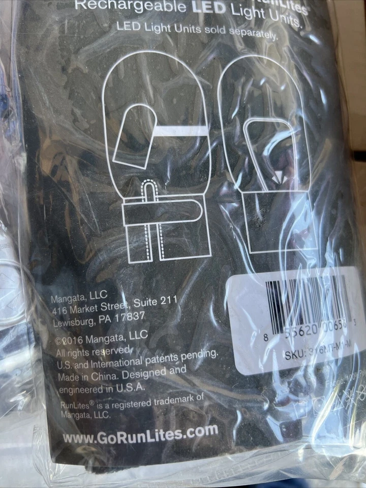 runLites 连指手套黑色跑步抓绒手套尺寸小号带电池 — 第 3/4 张图片