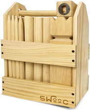 Games - Kubb Yard Game Set - Premium Hardwood Viking Chess Set W/Wood Crate - fo