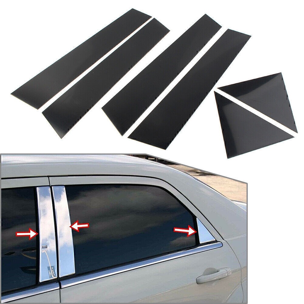 6PCS Polished Pillar Posts Fit For Chrysler 300C 2004-2010 Car Window