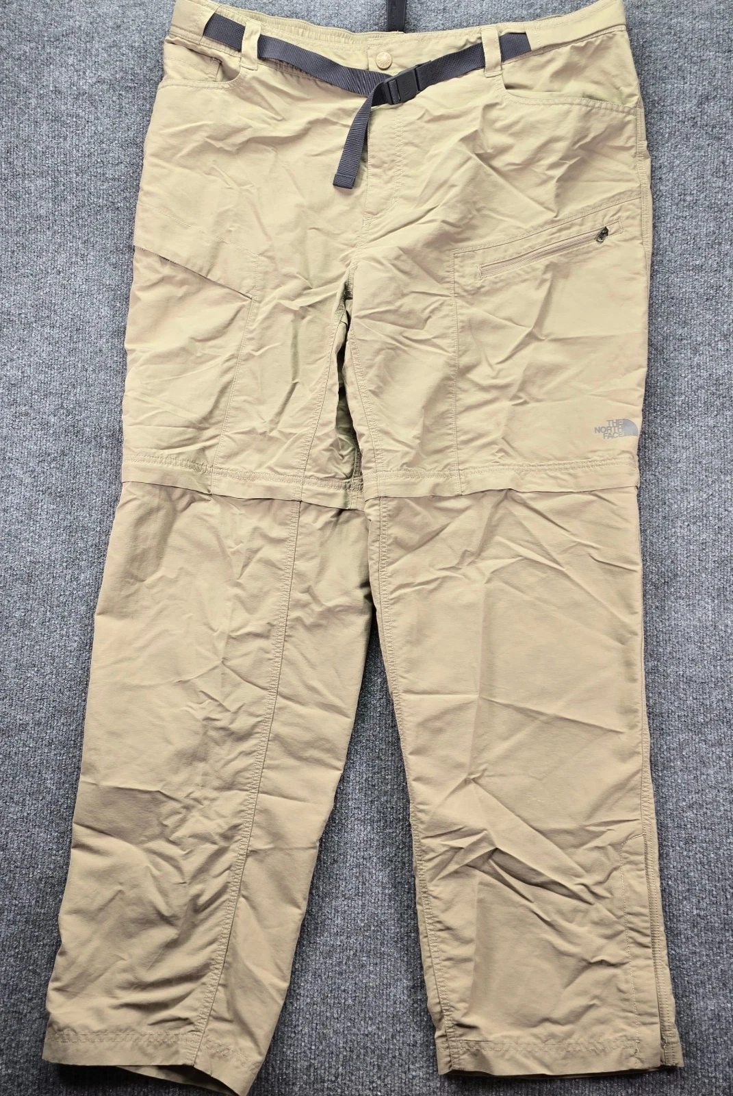 The North Face Pants Mens XXL Khaki Convertible Hiking Outdoor Nylon Belted