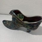 Vtg Fenton Olde Virginia Glass OVG Carnival Glass Shoe Cat Head Daisy Button