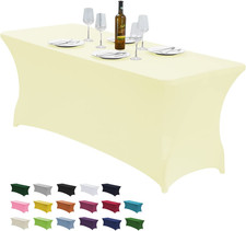 6FT Waterproof Stretch Spandex Table Cover for Rectangular Tables - Elastic Fitt