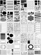 30 Pcs Journal Stencils Planner Templates 4X7 Inch, Stylish Style