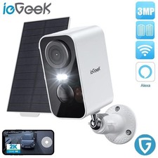 ieGeek Outdoor 3MP Solar Security Camera Home WiFi Battery Powered CCTV System