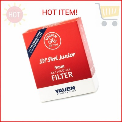 Vauen Dr. Perl Junior 9mm Pipe Filters - 40 Count - Activated Charcoal & Ceramic