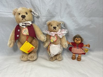 Steiff Goldilocks & The Three Bears, Papa & Mama Bear Only, w/ Tags, + Mucki