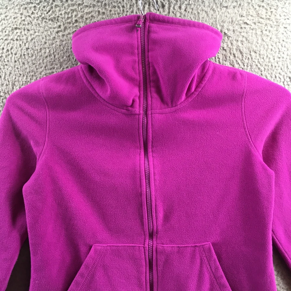 Chaqueta polar Calvin Klein con cremallera completa para mujer XS rosa púrpura bolsillos con cuello alto Foto 2 de 4