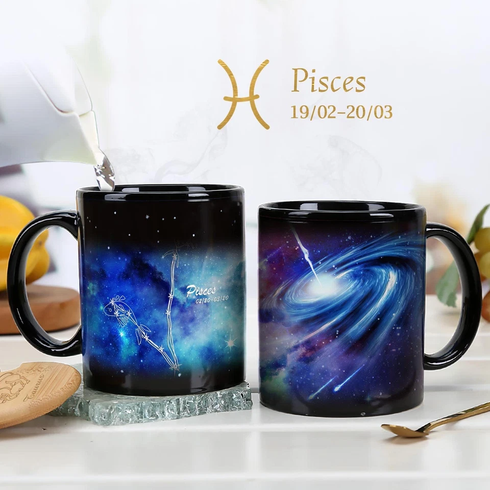 Tasse à café magique cadeaux d'anniversaire de poissons Zodiac Astrologie Con... - Photo 2/4