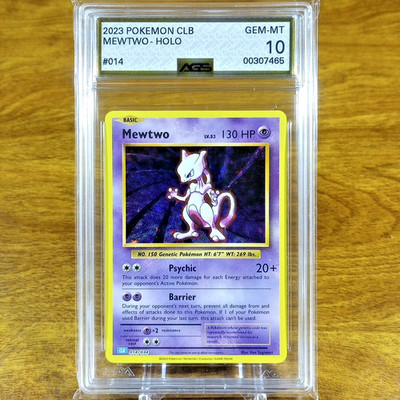 Pokemon Trading Card Game Classic Mewtwo CLB 014/034 AGS Gem-MT 10
