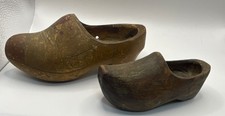 Vintage European Dutch Hand-Carved Wooden Clogs Pair