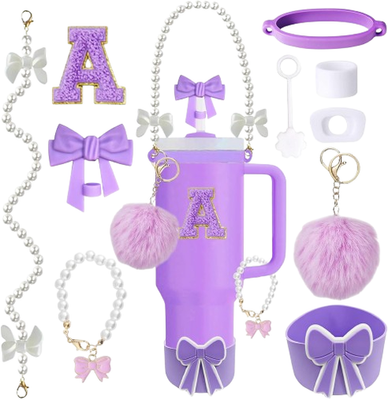 #ad 10PCS Purple Stanley Cup Accessories Set for 30Oz 40Oz Tumbler with Handle Incl $18.93