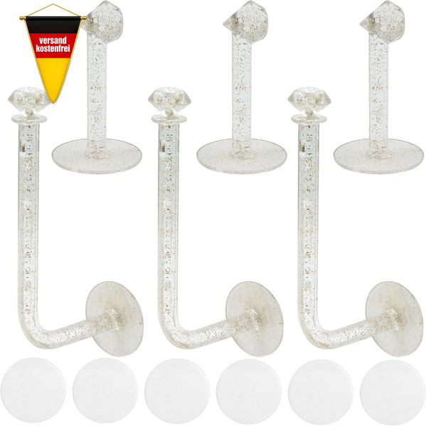 Schmuck- Und Haarbandhalter Set 6 StüCk Selbstklebend, Platzsparend, Transparent-image