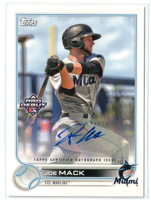 #ad #ad 2022 Topps Pro Debut RC AUTO Joe Mack #PD 159 Miami Marlins Rookie Autograph $13.60
