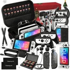 28 in 1 Switch OLED Accessories Bundle Dockable Protective Case, Carrying Case