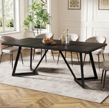 63-Inch Rectangle Dining Table Farmhouse Kitchen Dinner Table for 4-6 People