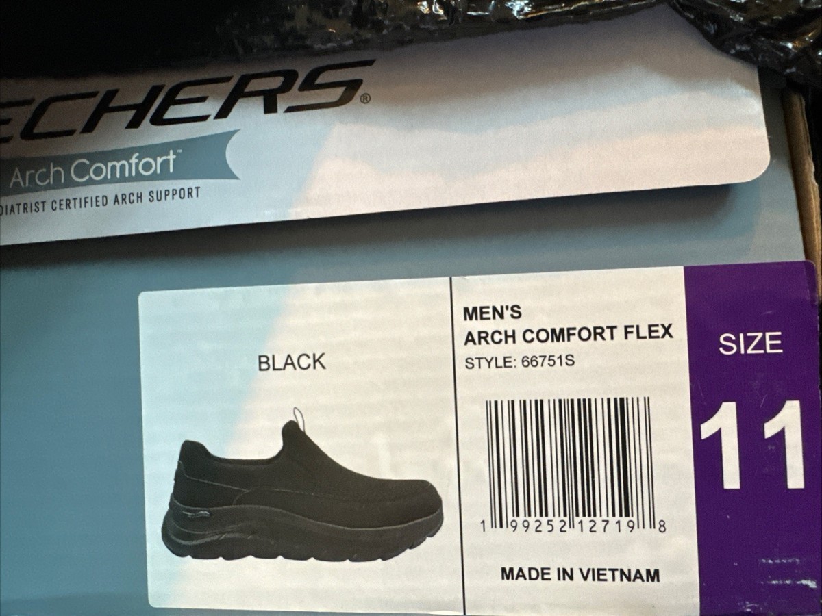 Skechers Arch Comfort Flex Shoes Black Slip-On Arch Support 66751S Men\'s Size 13 Skechers Shoes Men Black Slip On Arch Fit Comfort Memory  main image 3