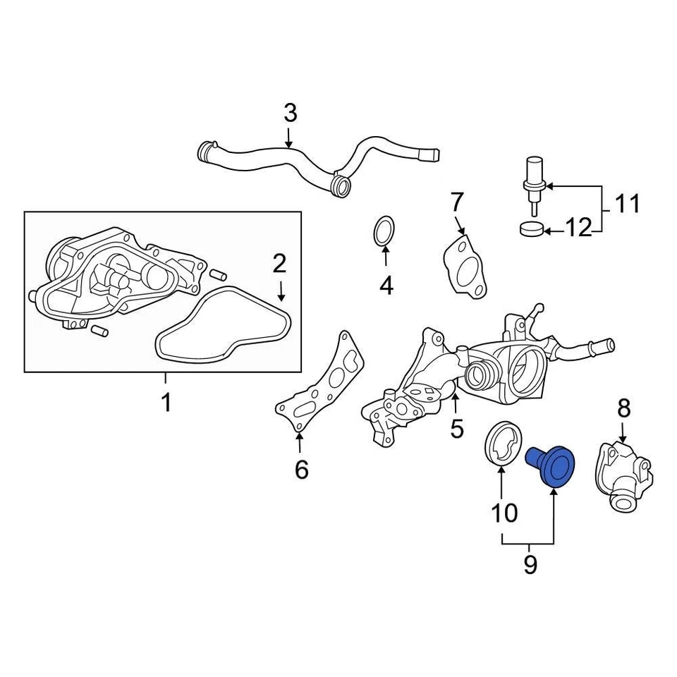 For Honda Accord 2002-2012 Honda 19301P8EA10 Engine Coolant Thermostat Foto 4 de 4