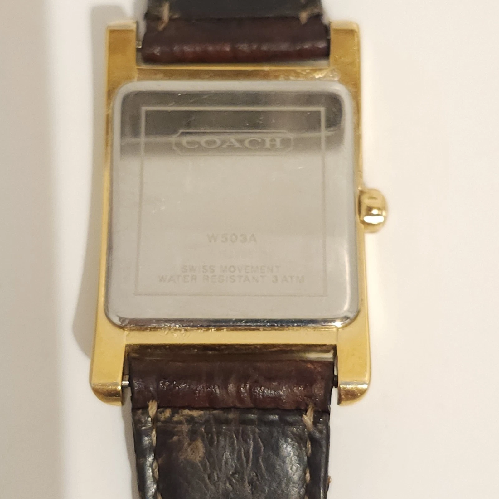 Orologio Coach Donna Swiss Made Tank Cinturino Pelle Tono Oro W503A LEGGERE BENE