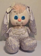 Vintage 1989 PJ Sparkles Plush Sparklins Purple Rabbit Glow in the Dark Mattel