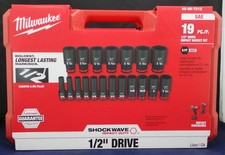 Milwaukee 49-66-7012 19PC SHOCKWAVE Impact Duty 1/2" Drive SAE 6 Pt Socket Set