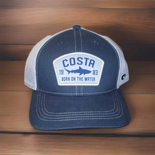 Costa 1983 Born on The Water Snapback Trucker Hat Blue OS Adjustable Mesh Back