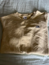 The North Face Women  s Logo Pullover Crewneck Sweatshirt M Beige Cotton Fleece