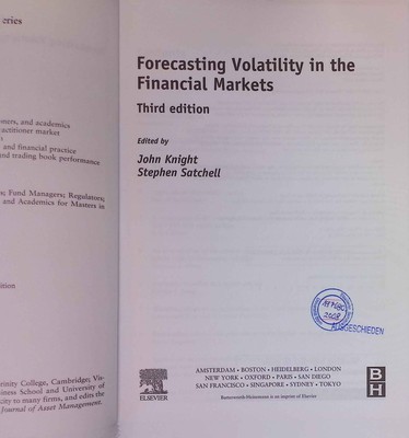 Forecasting Volatility in the Financial Markets. Quantitative Finance Series. Sa